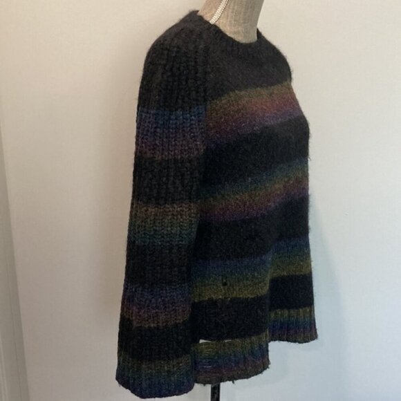 RAQUEL ALLEGRA SWEATER RAINBOW STRIPED ALPACA KNIT PULLOVER​​​​​​​ - Picture 7 of 15